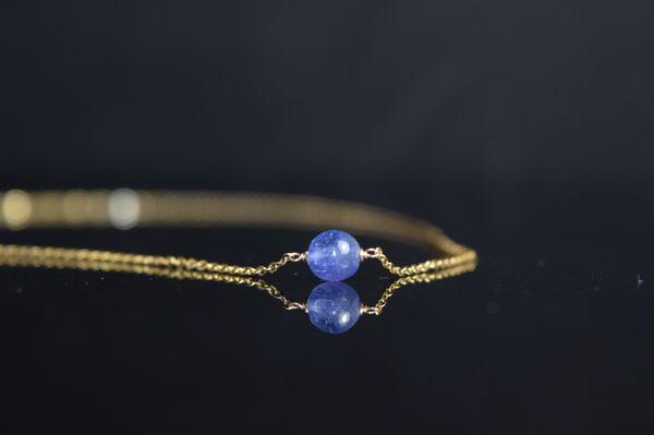 Dainty Tanzanite Necklace, handmade with 14k Gold Filled at length of your choice.  Lead & nickel free (hypoallergenic).