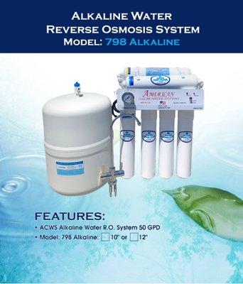 2 options Alkline/purified RO system. total  is $685 with free home installation in 10 miles radius.Long last filter 2 years 2-3 people.