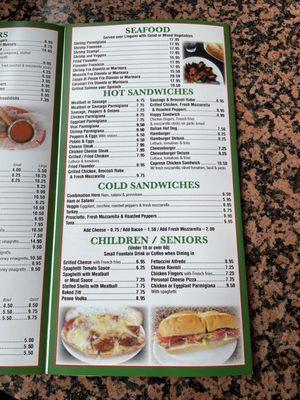 Inside menu