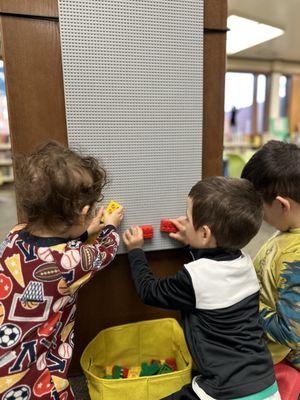 Lego wall in kids area