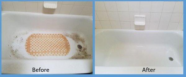 Before & After: Apartment Move Out Deep Cleaning -Bathroom tub