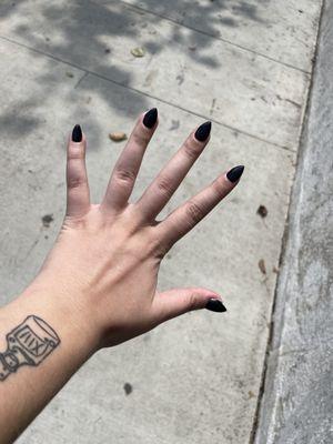 Black coffin acrylic nails