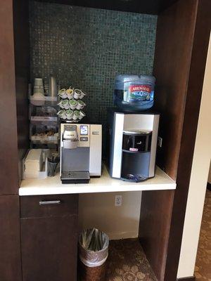 One of the tea/coffee stations for patients