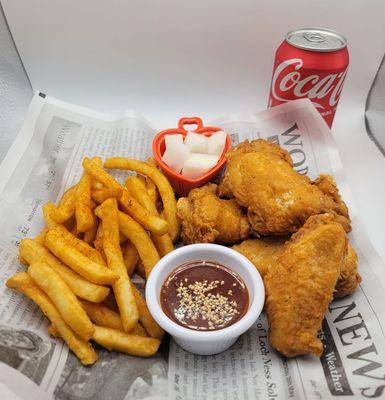 Lunch Special ( 6pc wing, Fries, radish +soda)