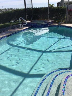 Pool and spa Blue tile renovation