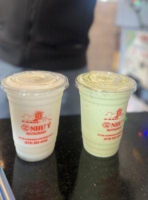 Coconut Shake and Avocado Shake