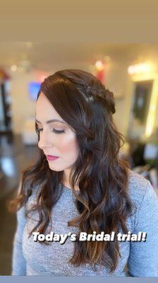 Bridal trial hair and makeup