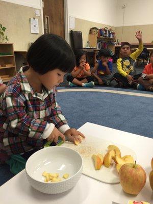 Practical Life Food Prep in the Primary Environment