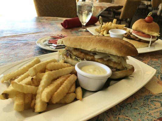 Mahimahi sandwich and chicken sandwich