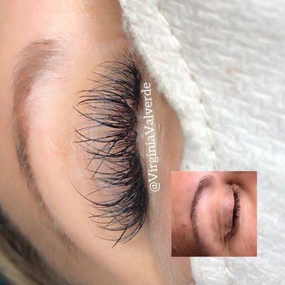 Hybrid eyelash extensions.  Text or call (626) 824-2674 to book your appointment instagram.com/VirginiaValverde