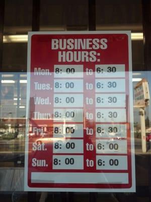 store hours!