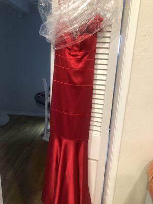 Red satin dress