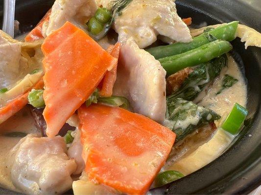 Green curry with chicken