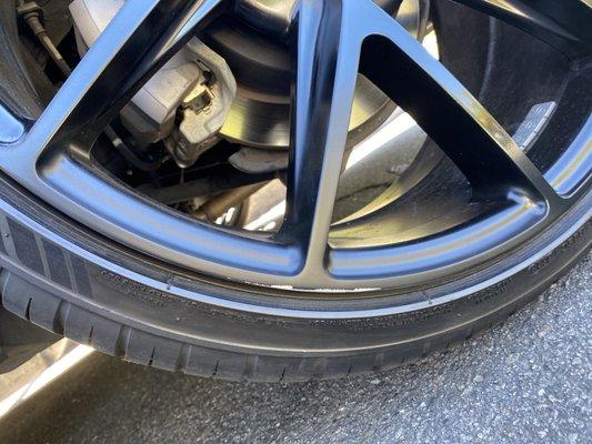 Shady rim repair from Safe Guard Wheel and Tire warranty and picked up the car with new rim chip damage.