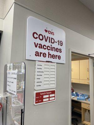 This is where you get vaccinated- a private room