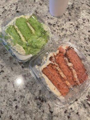 Key lime cake and strawberry cake