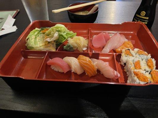 Sushi and sashimi lunch box