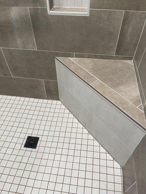 REDONE shower floor. This is what QUALITY (Macochin Tile) work is supposed to look like!!