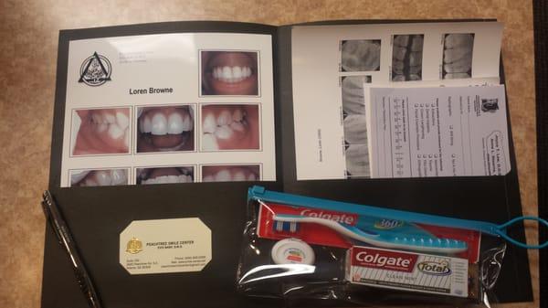 How awesome is this. Complete with xrays, digital photos, referrals, floss and toothpaste.