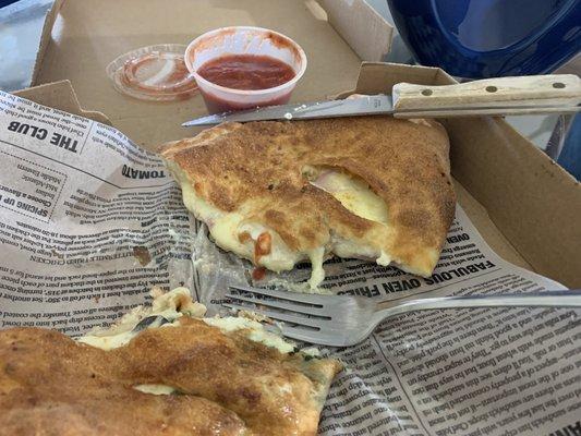 Chicken Cordon Blu calzone