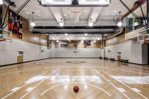 Professional sized basketball court at Life Time Athletic at Sky.