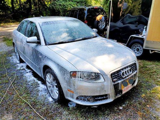 Foam cannon on the Audi A4