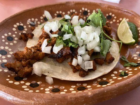 Tacos de Chorizo ($3.99)