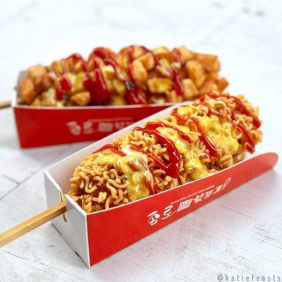 Potato hotdog, ramen hotdog