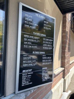 Menu in drive thru