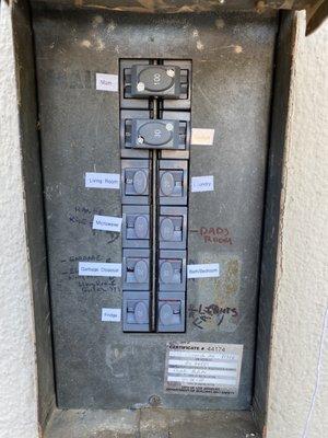 Replaced all new breakers and he labeled everything.