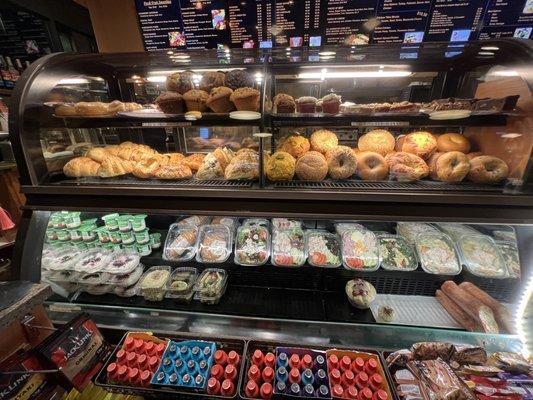 Bagels, croissants, muffins, salads galore