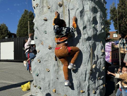 Climbing Wall during Winter Wakanda celebration