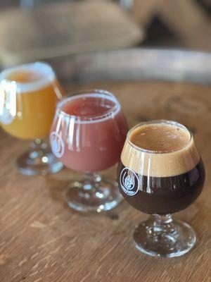 better than cake, big berry and tropical milkshake Flight