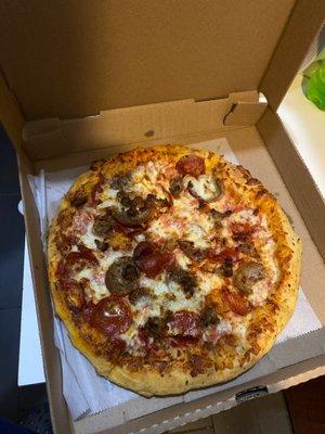 All meat pizza medium