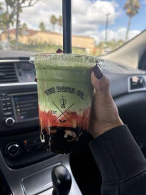 Cold Strawberry Matcha Latte