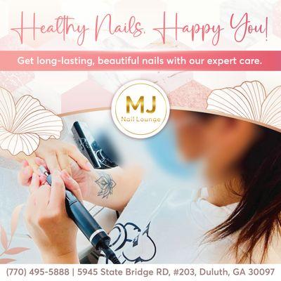 Indulge in long-lasting, beautiful nails with our high-quality products and experienced nail technicians at MJ Nail Lounge.