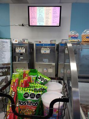 Menu & frozen yogurt machines