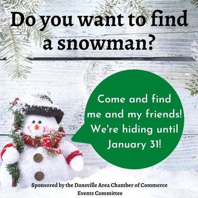 We're a snowman host! Enjoy the snowman scavenger hunt this month!