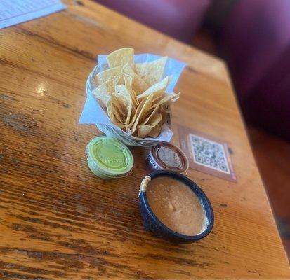 Chips, salsa & warm bean dip