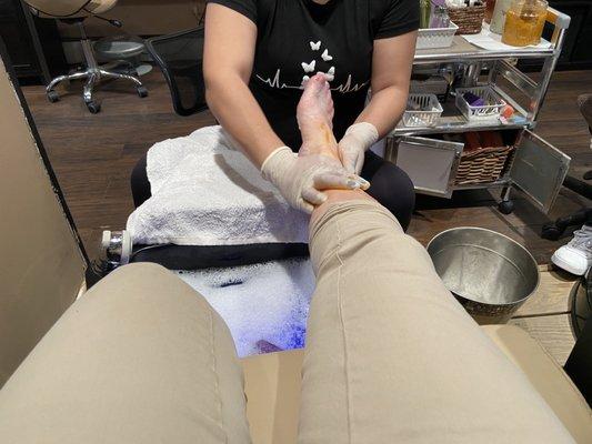 Regular pedicure includes a lot