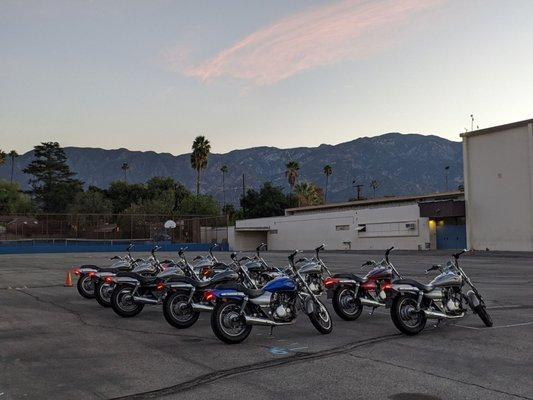 The stable of much loved and much used Kawasaki eliminators.