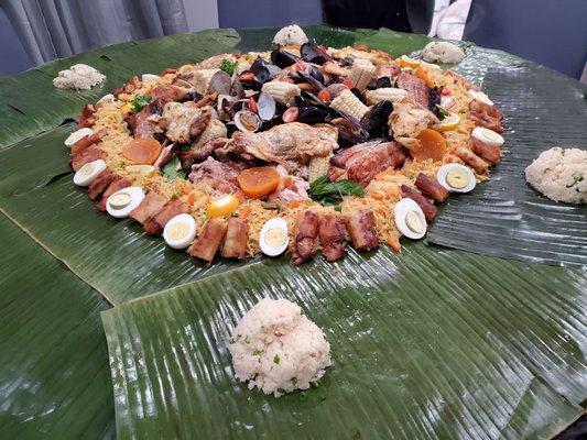 Seafood boil + "kamayan/boodle fight" at my in-laws, for my sister in-laws birthday.