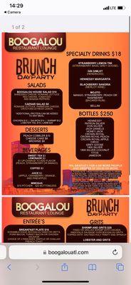 Brunch menu