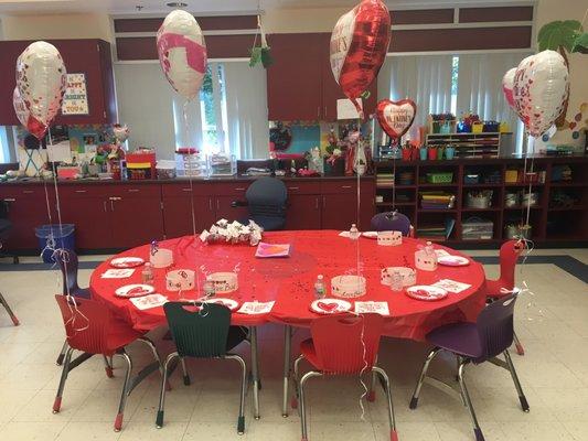 One of the wonderful parties that the teachers did to celebrate Valentine's Day.