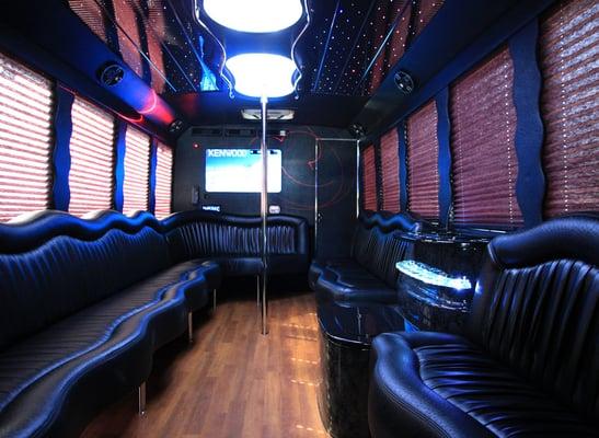 20 passenger party bus with bathroom