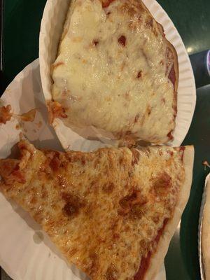 My Plain Cheese Pizza and Plain Sicilian Cheese Pizza.