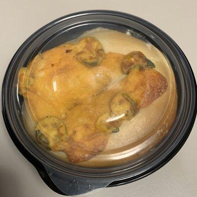 Cheddar Jalapeño Bagel snug fit in a Boston Market sides container