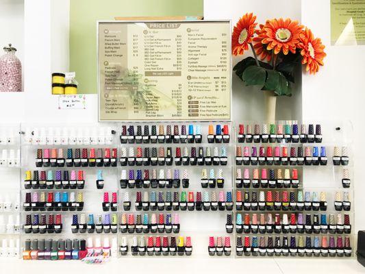 our price list and selection of color gel including brands featured in Korea (Memory)