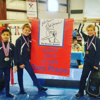 Level 5 boys team and their State Championships banner!