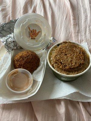 Potato Ball and Birria Bowl